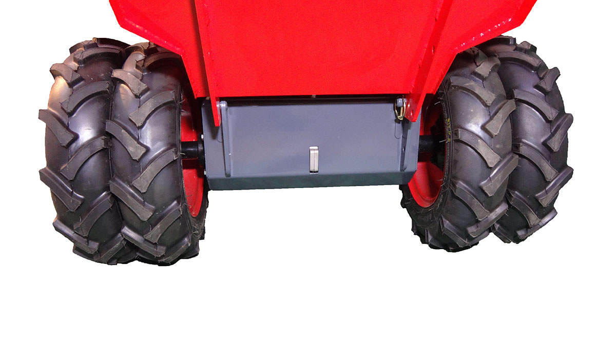 На фото изображено Дополнительные передние колеса Мотомул с расширителями 4.5-10